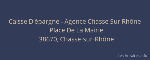 Caisse D'épargne - Agence Chasse Sur Rhône