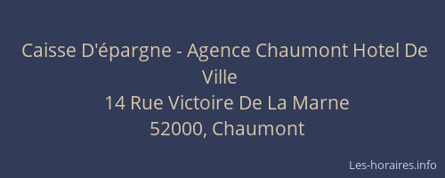 Caisse D'épargne - Agence Chaumont Hotel De Ville