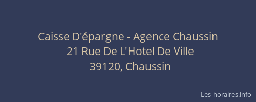 Caisse D'&eacute;pargne - Agence Chaussin