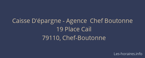 Caisse D'épargne - Agence  Chef Boutonne