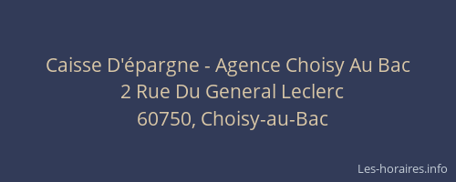 Caisse D'épargne - Agence Choisy Au Bac