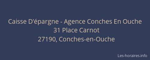 Caisse D'&eacute;pargne - Agence Conches En Ouche