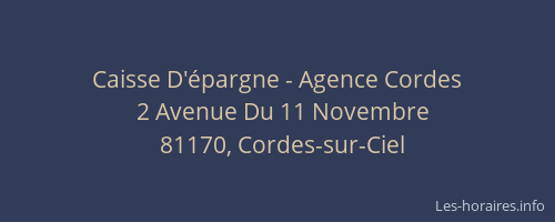 Caisse D'&eacute;pargne - Agence Cordes