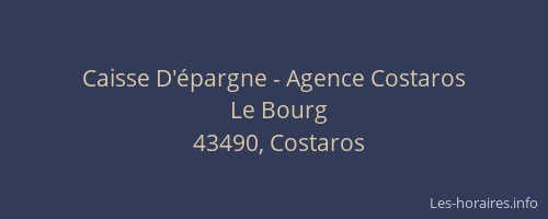 Caisse D'épargne - Agence Costaros