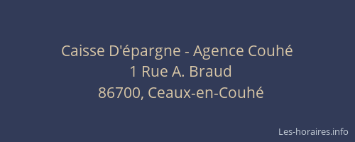 Caisse D'&eacute;pargne - Agence Couh&eacute;