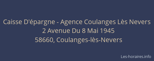 Caisse D'épargne - Agence Coulanges Lès Nevers