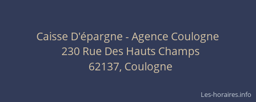 Caisse D'&eacute;pargne - Agence Coulogne