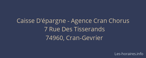 Caisse D'épargne - Agence Cran Chorus