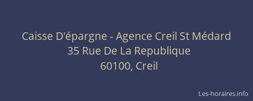 Caisse D'épargne - Agence Creil St Médard