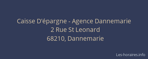 Caisse D'&eacute;pargne - Agence Dannemarie