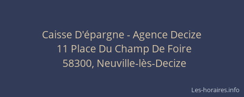 Caisse D'&eacute;pargne - Agence Decize