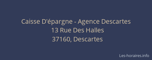 Caisse D'&eacute;pargne - Agence Descartes