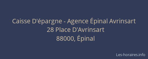 Caisse D'épargne - Agence Épinal Avrinsart