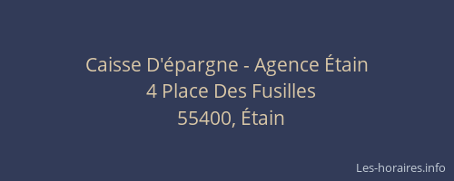 Caisse D'&eacute;pargne - Agence &Eacute;tain