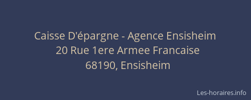 Caisse D'&eacute;pargne - Agence Ensisheim