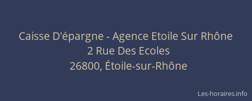 Caisse D'épargne - Agence Etoile Sur Rhône