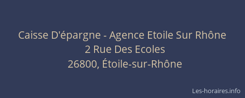 Caisse D'&eacute;pargne - Agence Etoile Sur Rh&ocirc;ne