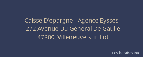 Caisse D'&eacute;pargne - Agence Eysses