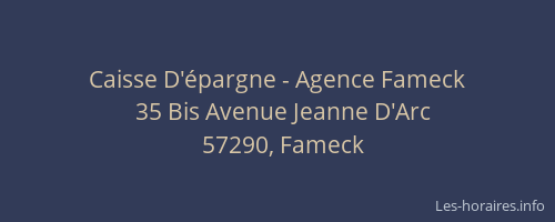 Caisse D'&eacute;pargne - Agence Fameck