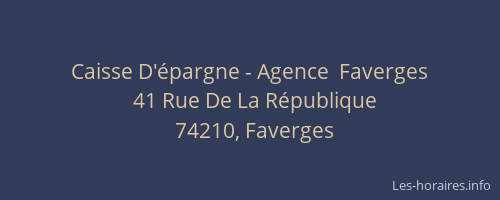 Caisse D'épargne - Agence  Faverges