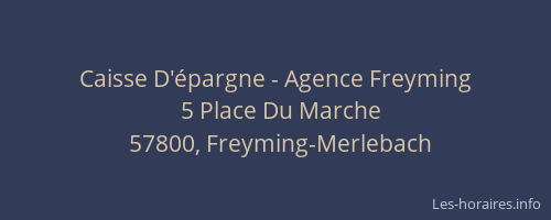 Caisse D'&eacute;pargne - Agence Freyming