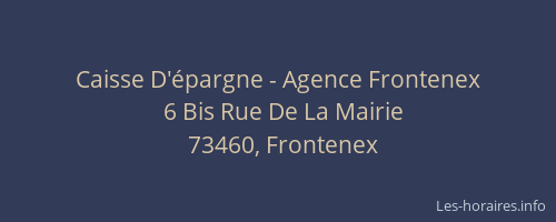 Caisse D'épargne - Agence Frontenex