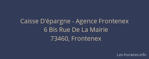 Caisse D'&eacute;pargne - Agence Frontenex