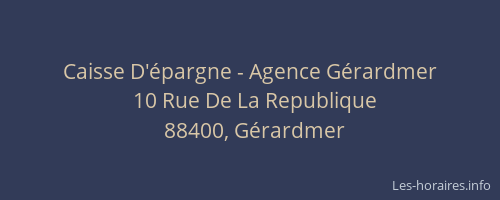 Caisse D'épargne - Agence Gérardmer