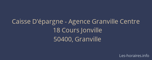 Caisse D'&eacute;pargne - Agence Granville Centre