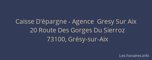 Caisse D'&eacute;pargne - Agence  Gresy Sur Aix