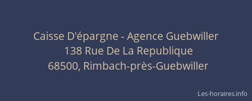 Caisse D'&eacute;pargne - Agence Guebwiller