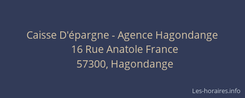 Caisse D'&eacute;pargne - Agence Hagondange