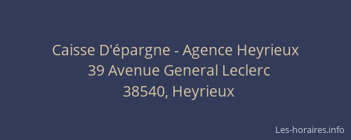 Caisse D'&eacute;pargne - Agence Heyrieux