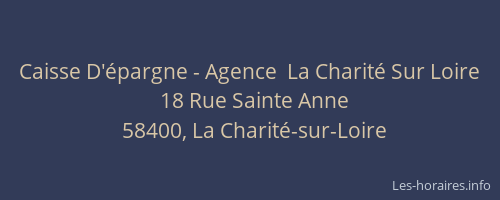 Caisse D'&eacute;pargne - Agence  La Charit&eacute; Sur Loire