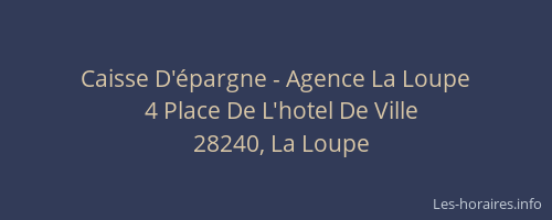 Caisse D'&eacute;pargne - Agence La Loupe