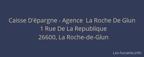 Caisse D'&eacute;pargne - Agence  La Roche De Glun