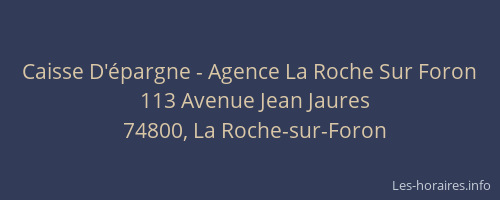 Caisse D'épargne - Agence La Roche Sur Foron
