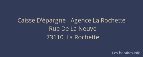 Caisse D'&eacute;pargne - Agence La Rochette