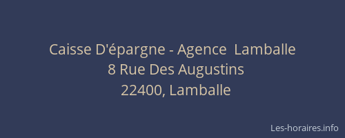 Caisse D'&eacute;pargne - Agence  Lamballe
