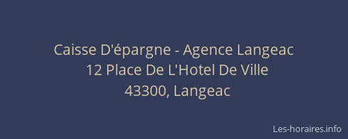 Caisse D'épargne - Agence Langeac