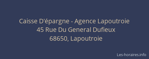 Caisse D'&eacute;pargne - Agence Lapoutroie