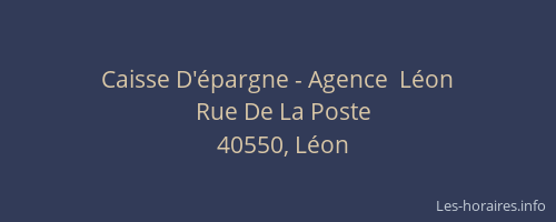 Caisse D'épargne - Agence  Léon