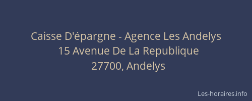 Caisse D'épargne - Agence Les Andelys