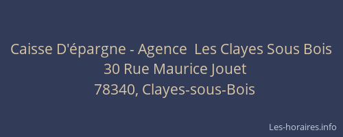 Caisse D'&eacute;pargne - Agence  Les Clayes Sous Bois