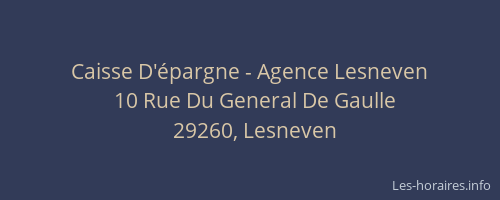 Caisse D'&eacute;pargne - Agence Lesneven