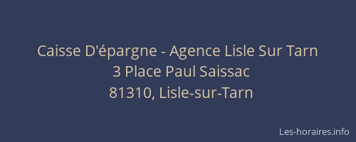 Caisse D'épargne - Agence Lisle Sur Tarn