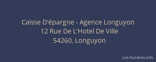 Caisse D'&eacute;pargne - Agence Longuyon