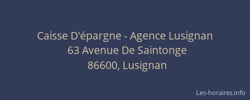 Caisse D'épargne - Agence Lusignan