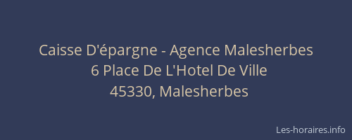 Caisse D'&eacute;pargne - Agence Malesherbes