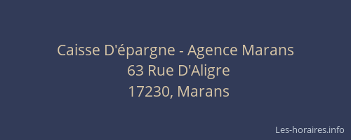 Caisse D'&eacute;pargne - Agence Marans